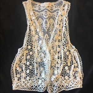 Lace crochet vest